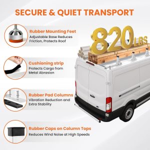 EONECROSS 54″ Cargo Van Roof Rack | Fits Ford Transit 150/250/350 (2015-2024) | 820 lb, 3 Crossbars