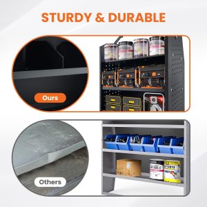 EONECROSS Cargo Van Shelving System | for Ford Transit | 32″W x 46″H x 13″D Steel Shelves
