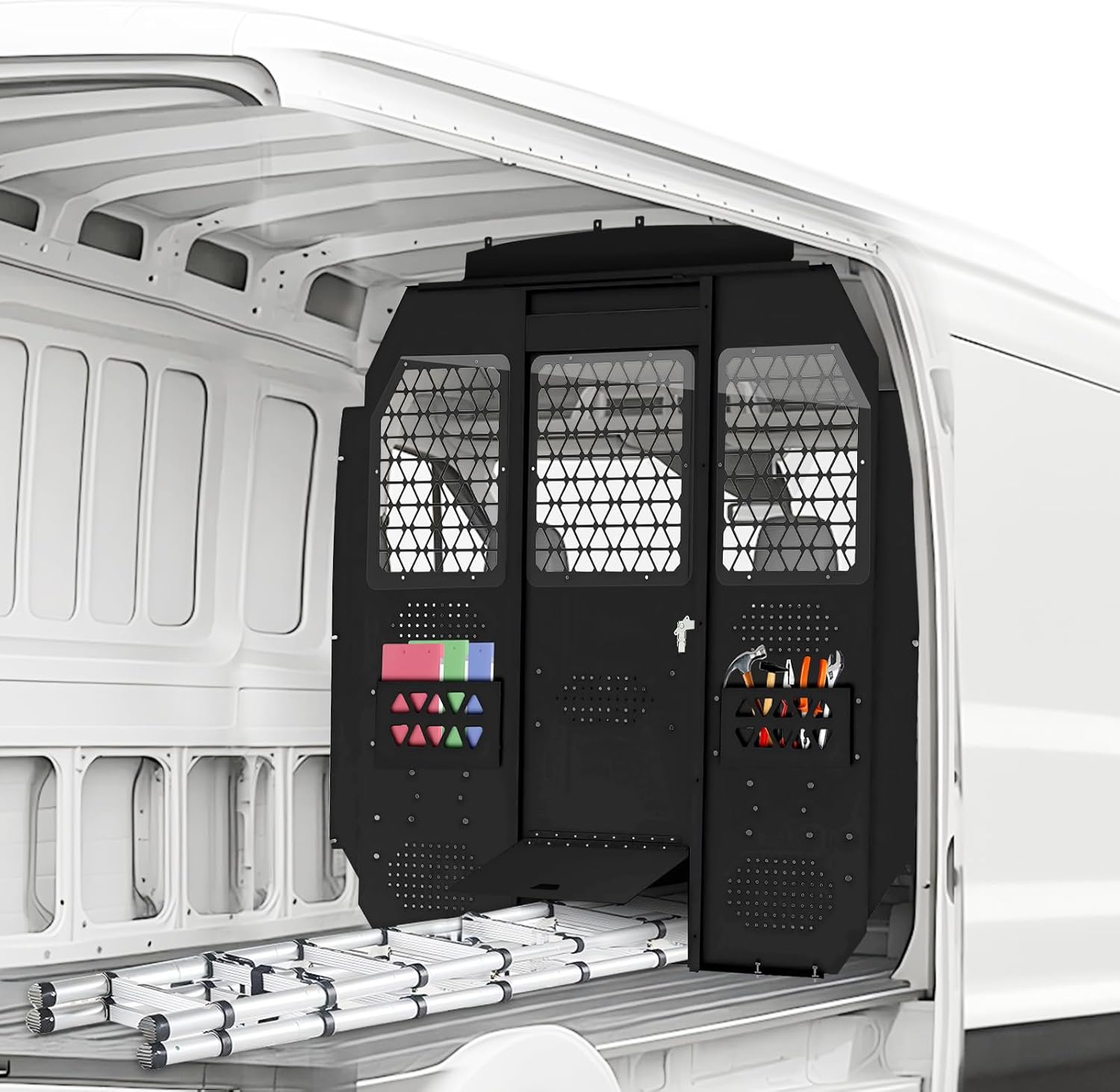 Van Partition for Ford Transit With Lock & Window Black