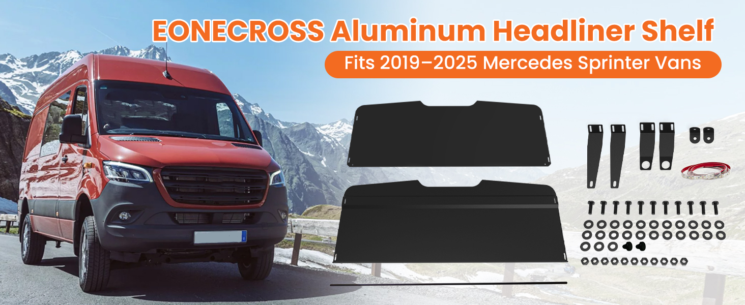 sprinter van headliner shelf overhead storage