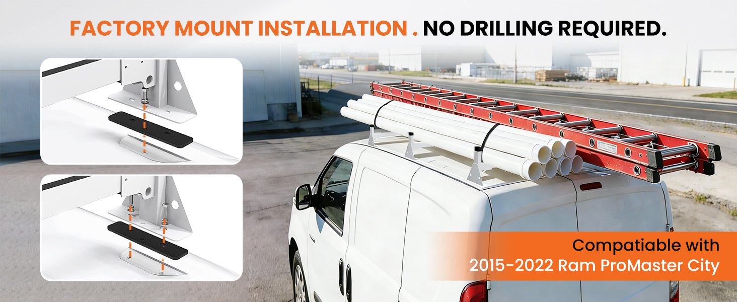 Factory mount installation. No drilling required.