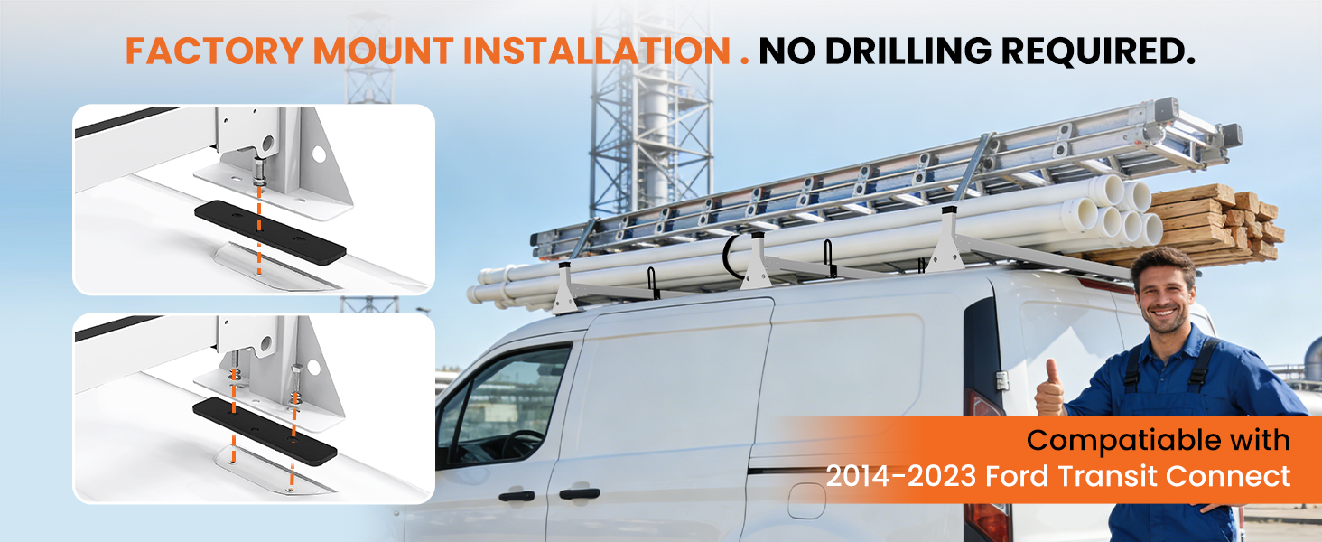 Factory mount installation. No drilling required