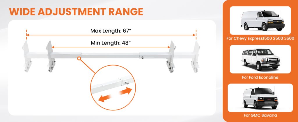 Wide adjustment range