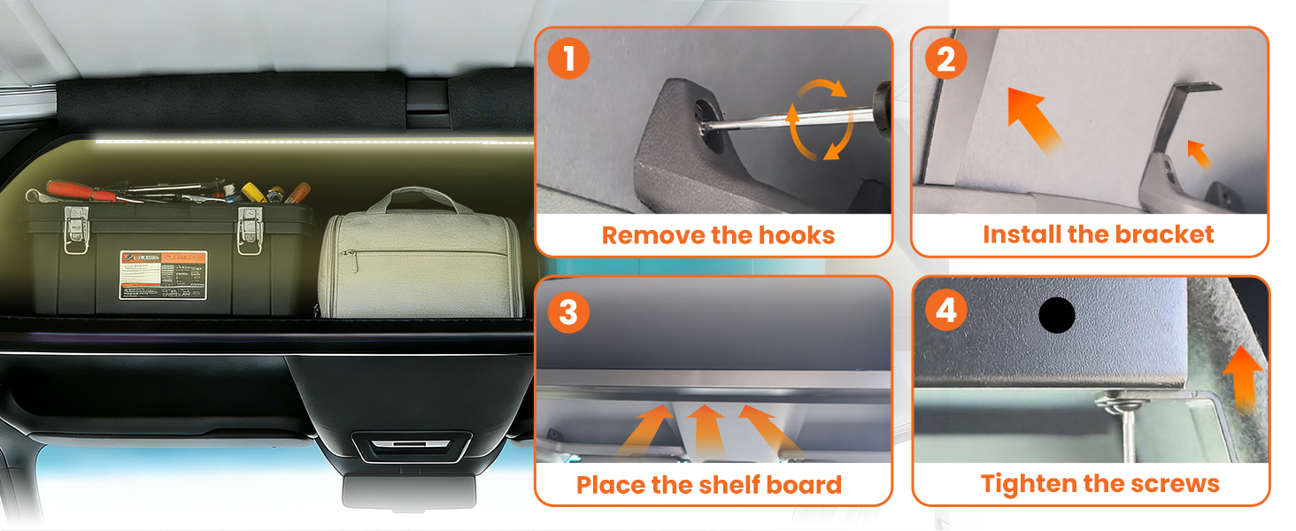 mercedes sprinter overhead shelf storage rack