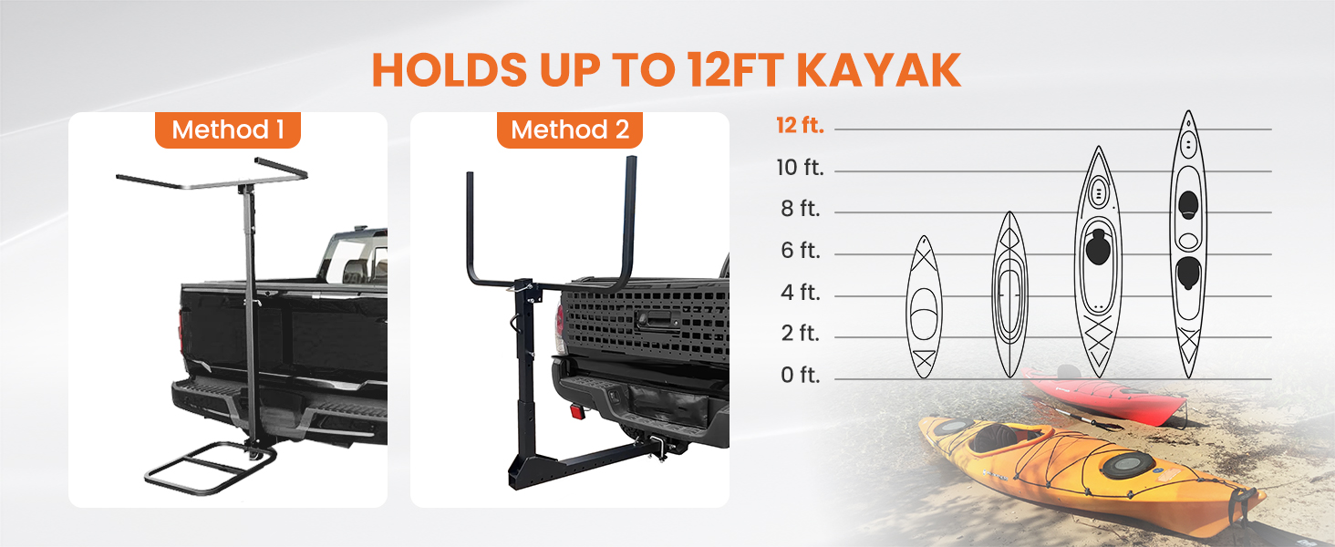 Holds up to 12ft kayak