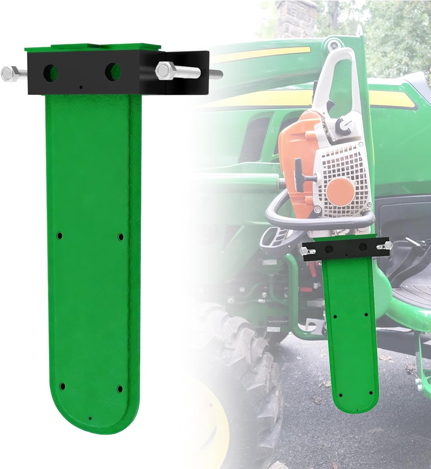 Chainsaw Holder for Tractor – Universal 20 Chainsaw Mount Carrier,Green