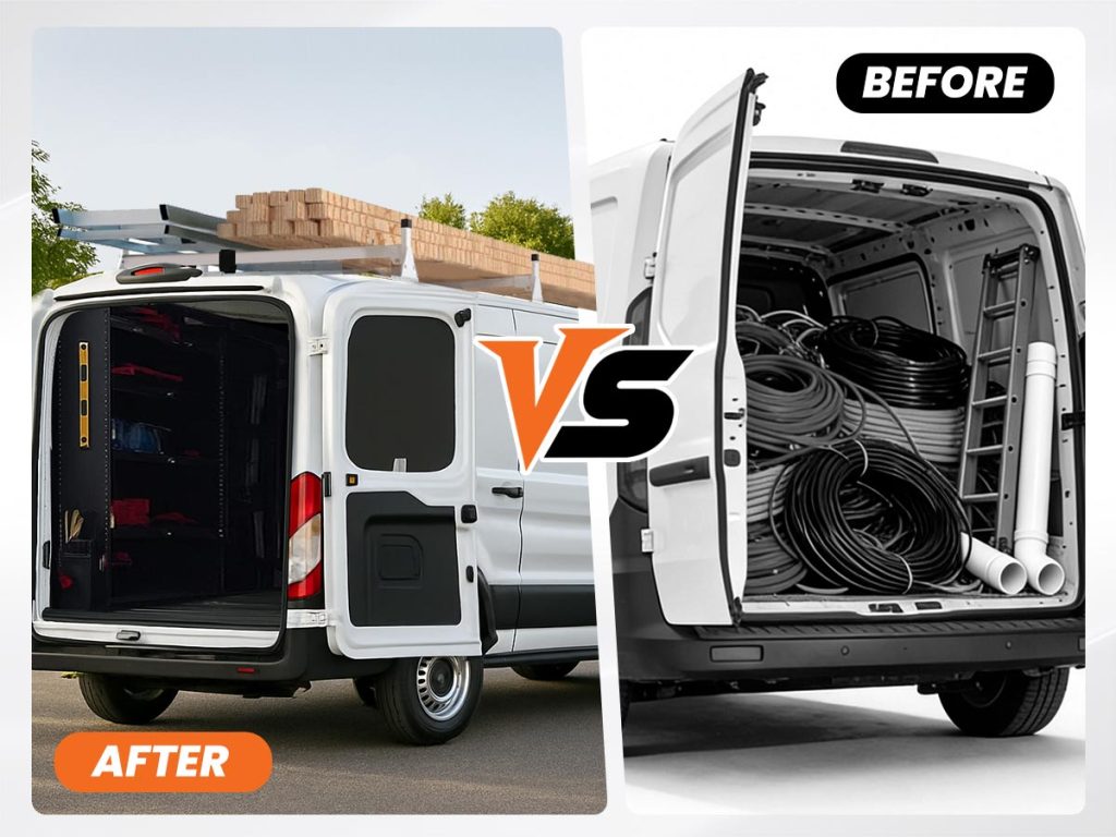 Heavy duty cargo van roof rack for contractors