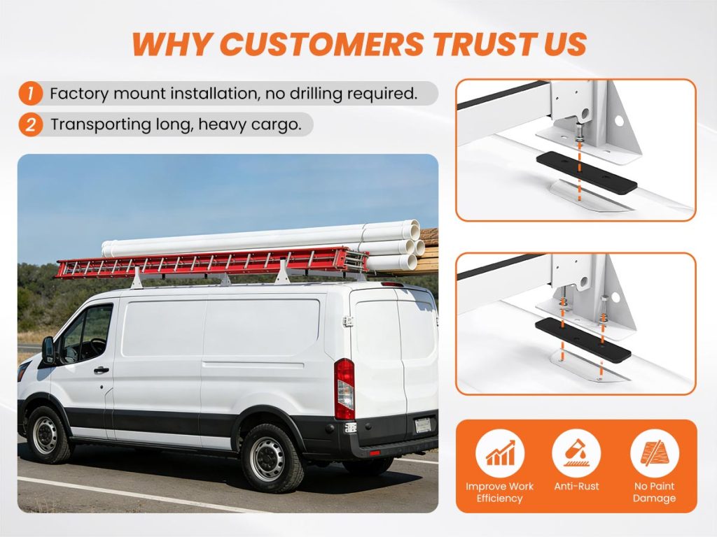 Ford Transit roof rack installation