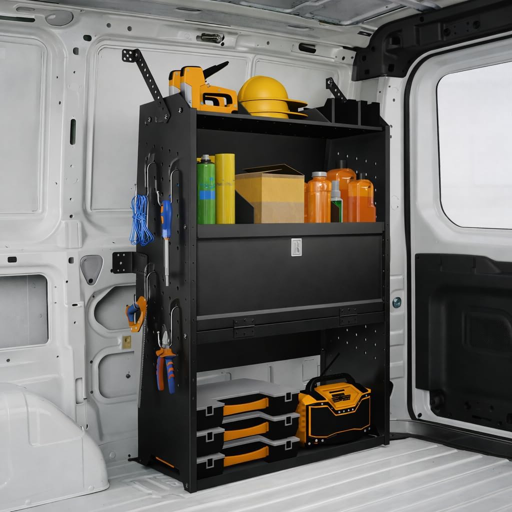 32" W x 46" H x 13" D Adjustable Cargo Van Shelving