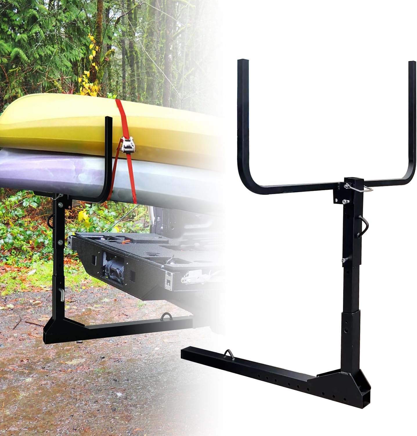 RV Hitch Mount Kayak Rack – Adjustable Vertical Carrier for RV, Truck & SUV - Image 2