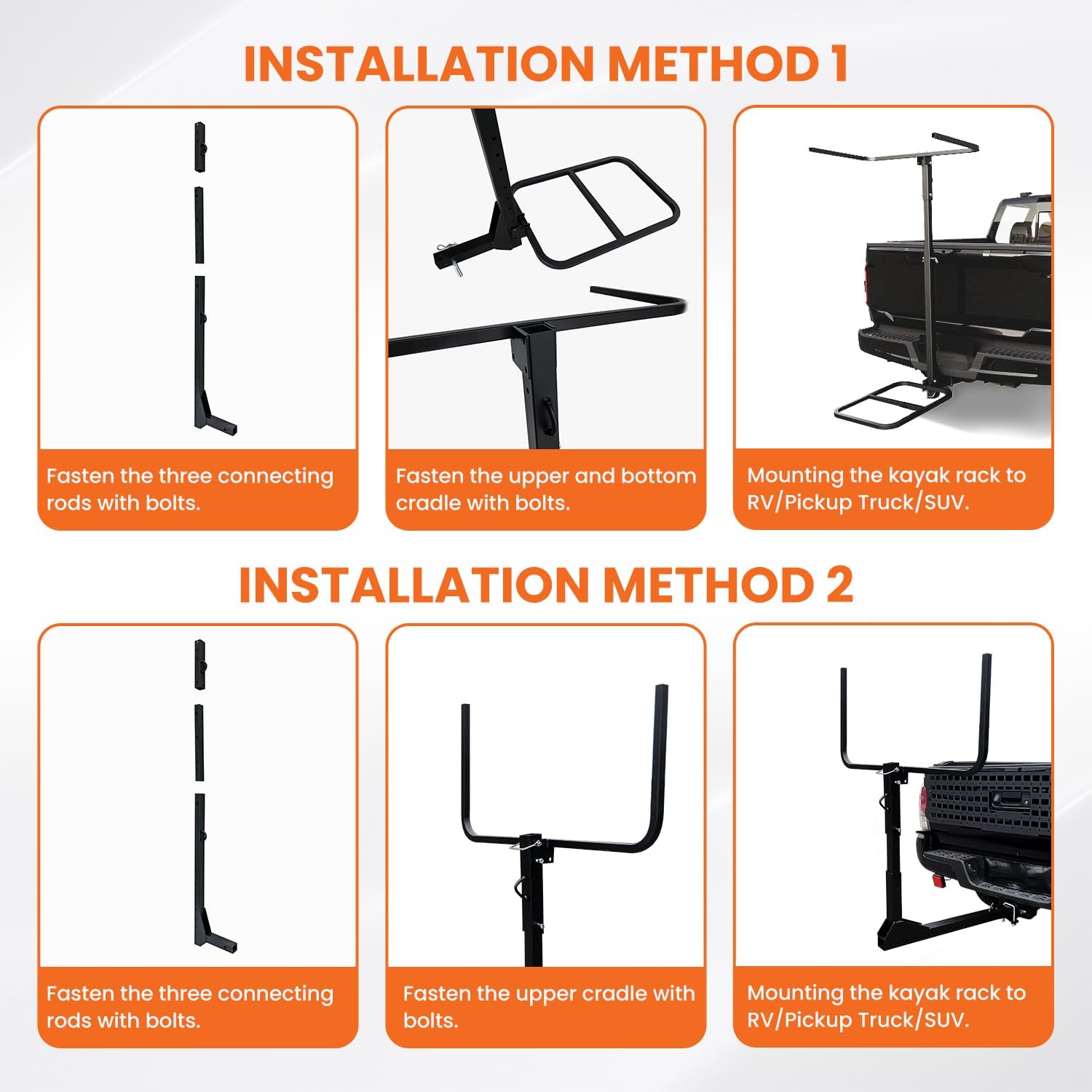RV Hitch Mount Kayak Rack – Adjustable Vertical Carrier for RV, Truck & SUV - Image 3