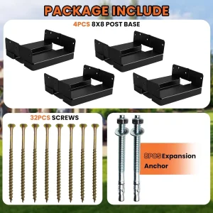 1pcs 8x8 post base for concrete