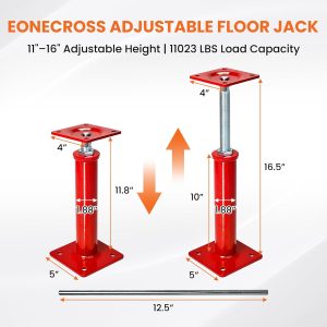 Adjustable House Jacks 11–16 Inch Heavy Duty Floor Jack Posts for Leveling (2 Pack / 4 Pack)