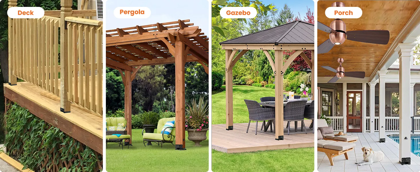 4x4 pergola post base for wood posts