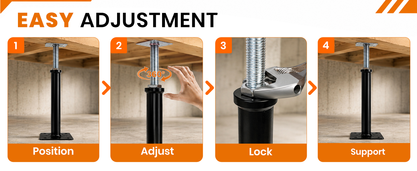 crawl space jack post adjustable 4-7 inch