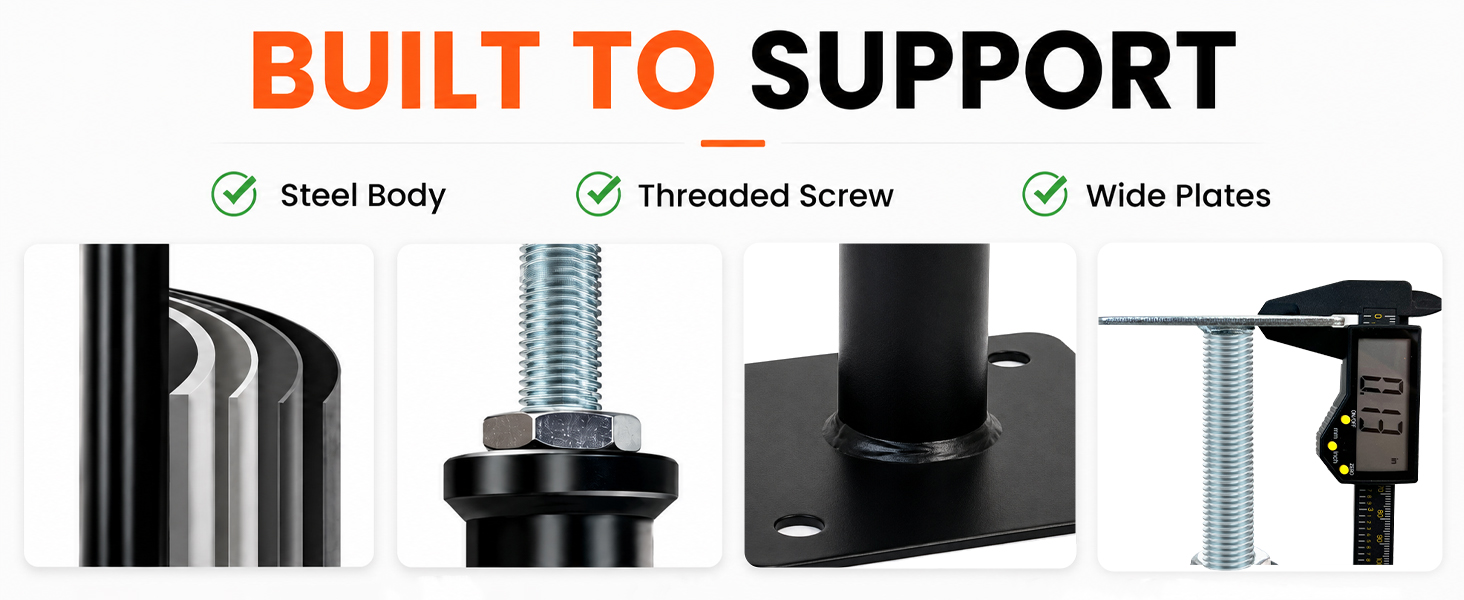 heavy duty jack post for basement support 4-7 inch