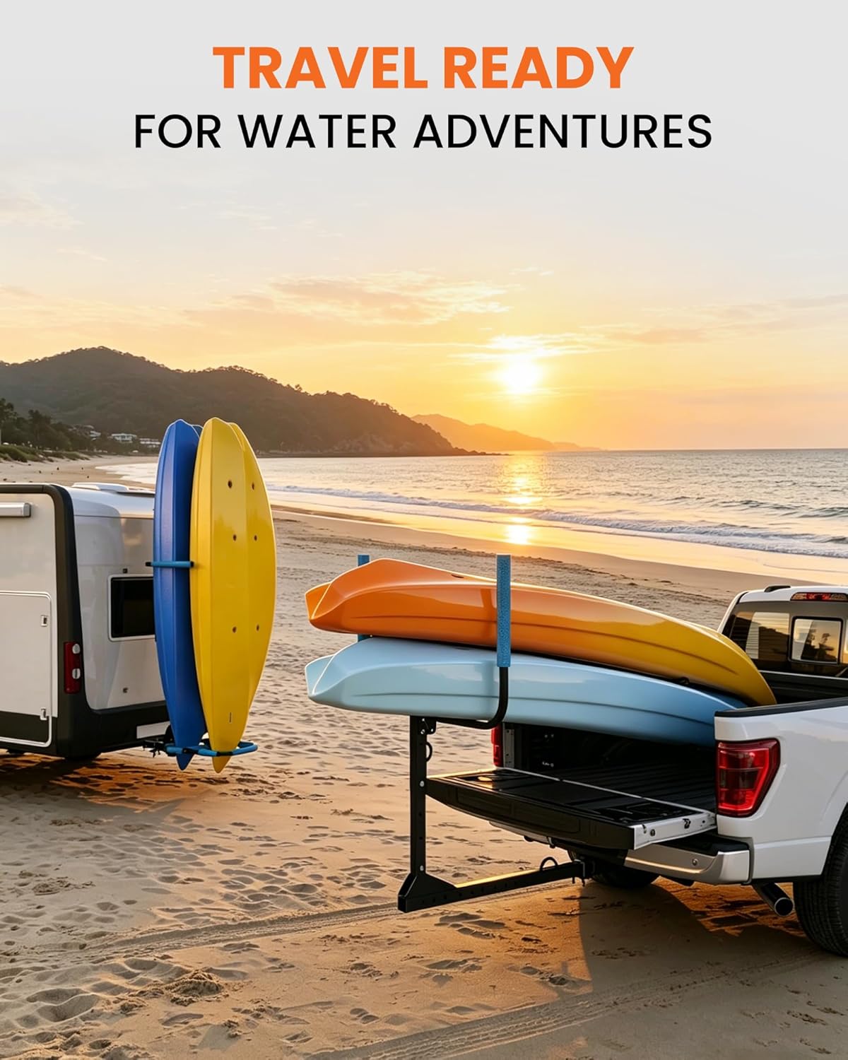 RV Hitch Mount Kayak Rack for 2 Kayaks - Image 2