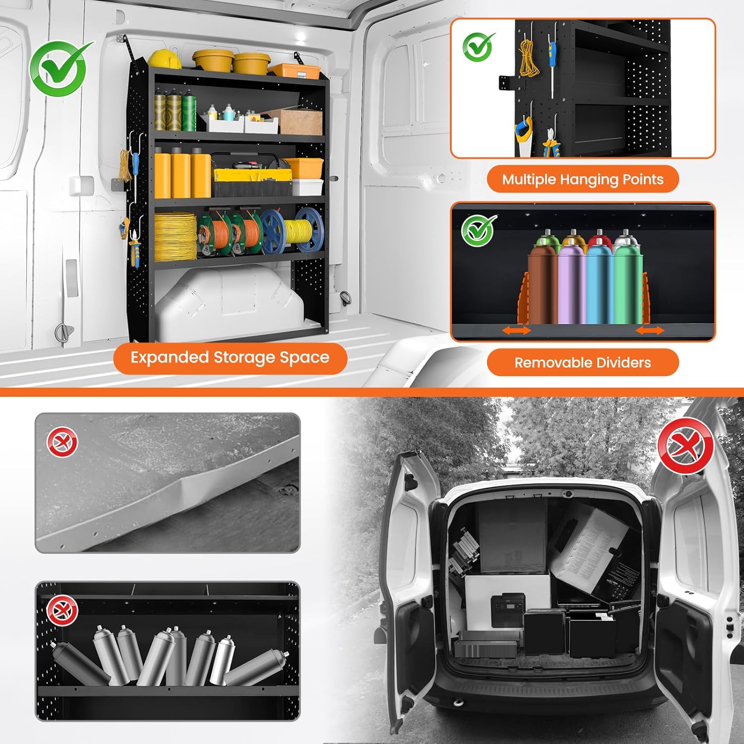Cargo Van Shelving 4 Tier – Heavy Duty Work Van Storage - Image 4