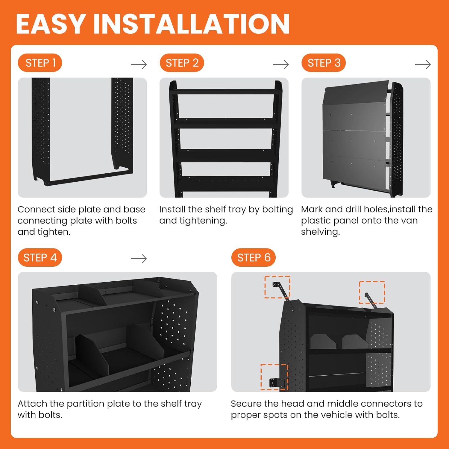 Cargo Van Shelving 4 Tier – Heavy Duty Work Van Storage - Image 9
