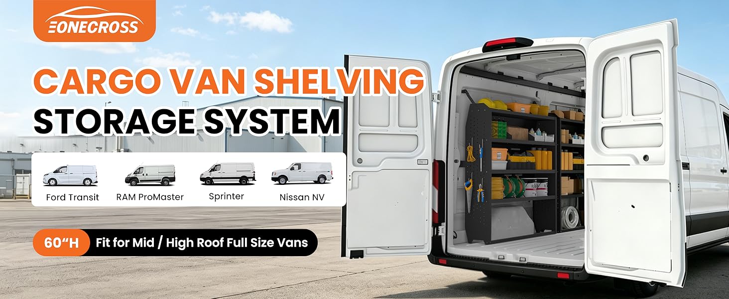 cargo van shelving 4 tier heavy duty steel