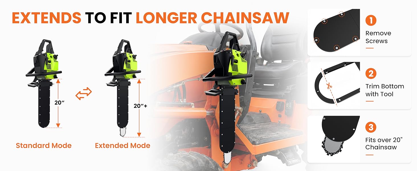 extends to fit longer chainsaw