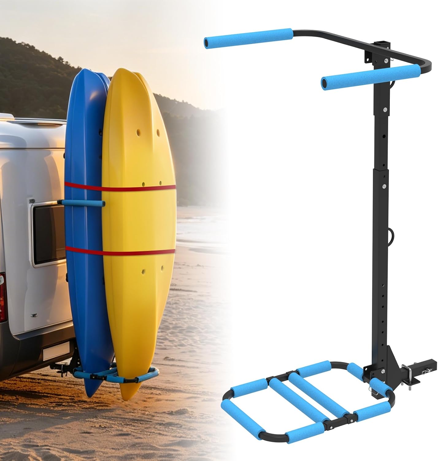 rv hitch mount kayak rack for 2 kayaks