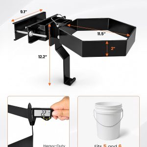 5 Gallon Bucket Holder for Tractor Loader Arms – Heavy Duty Farm Tool Storage Mount