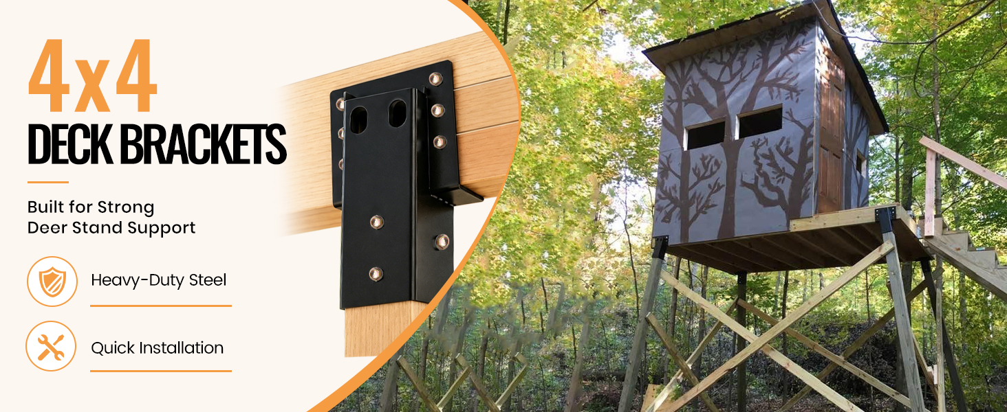 4×4 deck brackets built for strong deer stand support