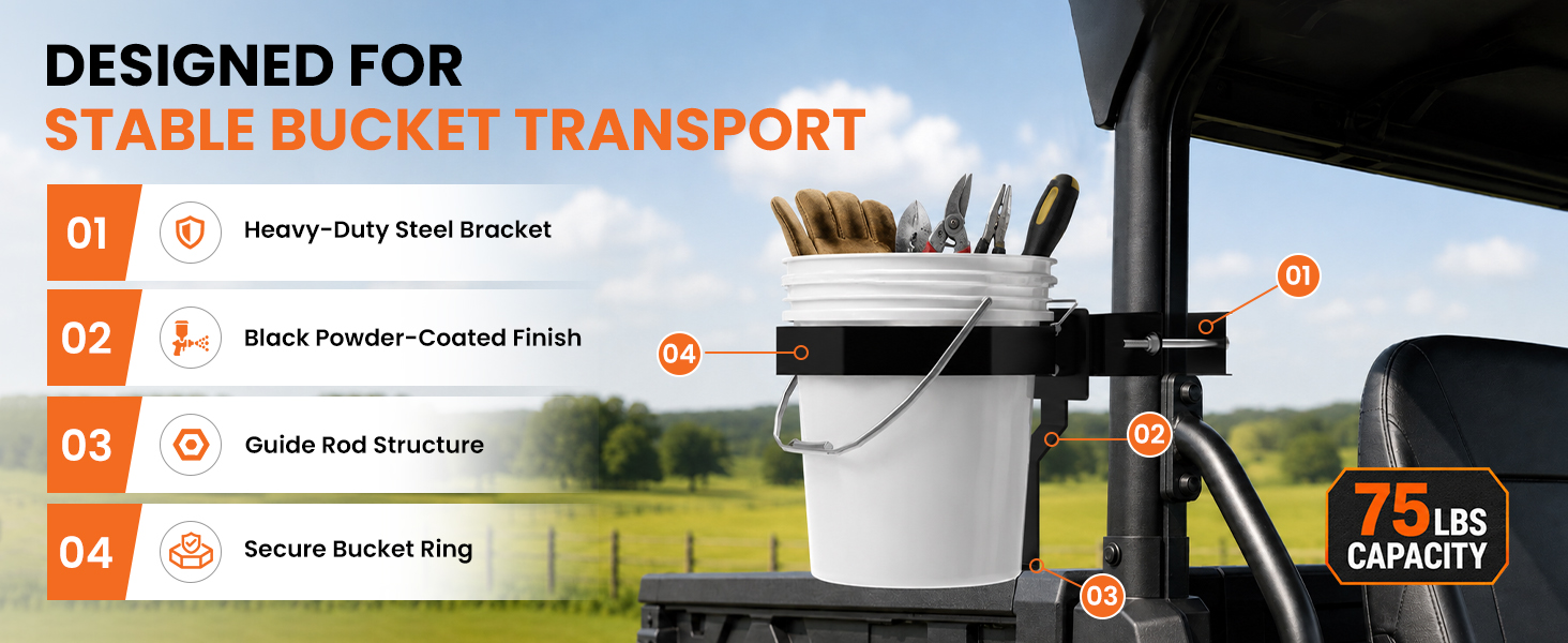 tractor loader arm bucket holder mount