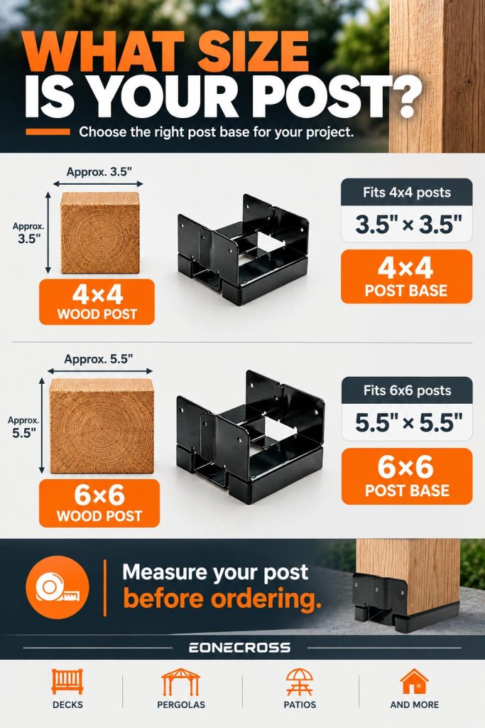 4x4 vs 6x6 post base size guide