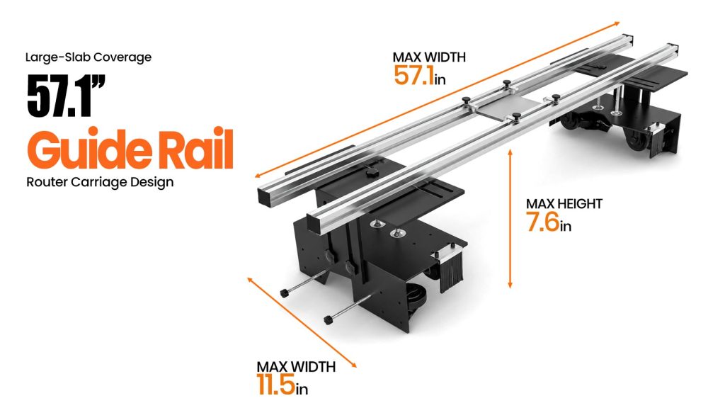 57.1-inch router sled for flattening slabs