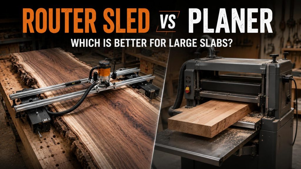 router sled vs planer for large slabs