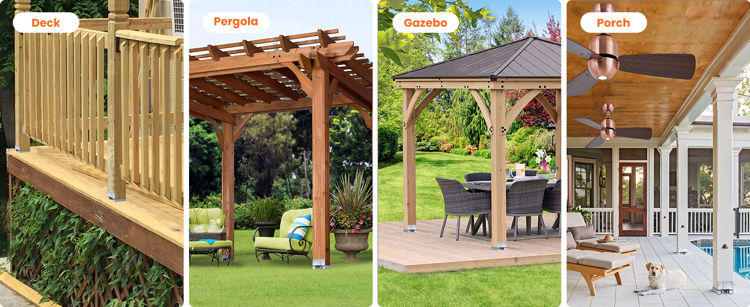 4x6 pergola post base for wood posts